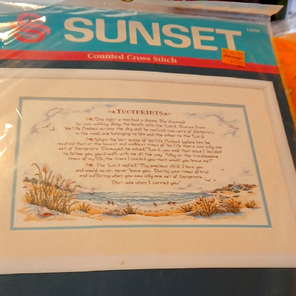 Sunset Counted Cross Stitch Kit - Footprints Design
